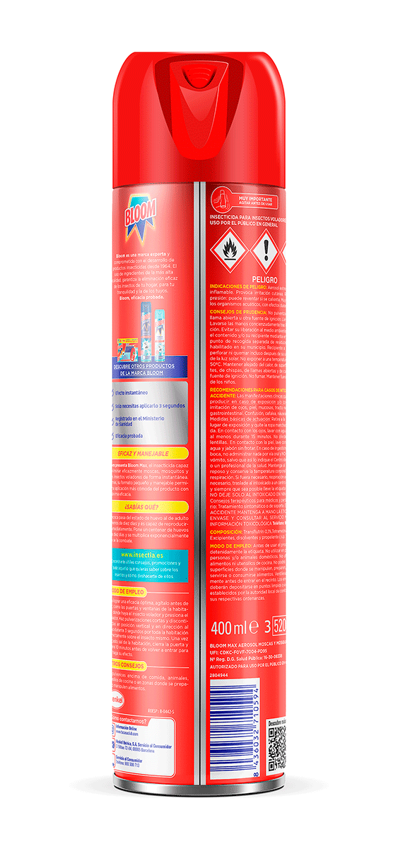 INSECTICIDA MOSCAS Y MOSQUITOS 400 ML.