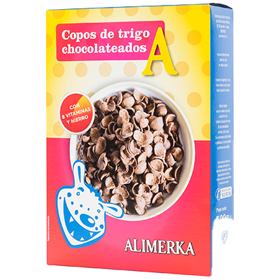 COPOS DE TRIGO CHOCOLATEADOS 500 G.