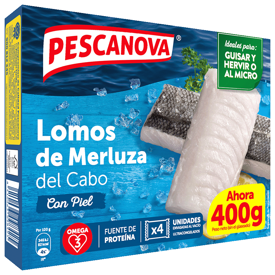 LOMOS DE MERLUZA 400 G.