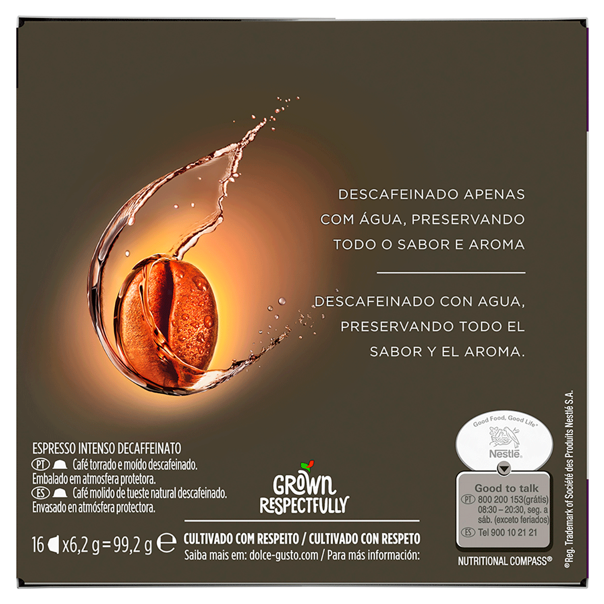 CAF&Eacute; ESPRESSO INTENSO DECAF DOLCE GUSTO 16 CAPSULAS