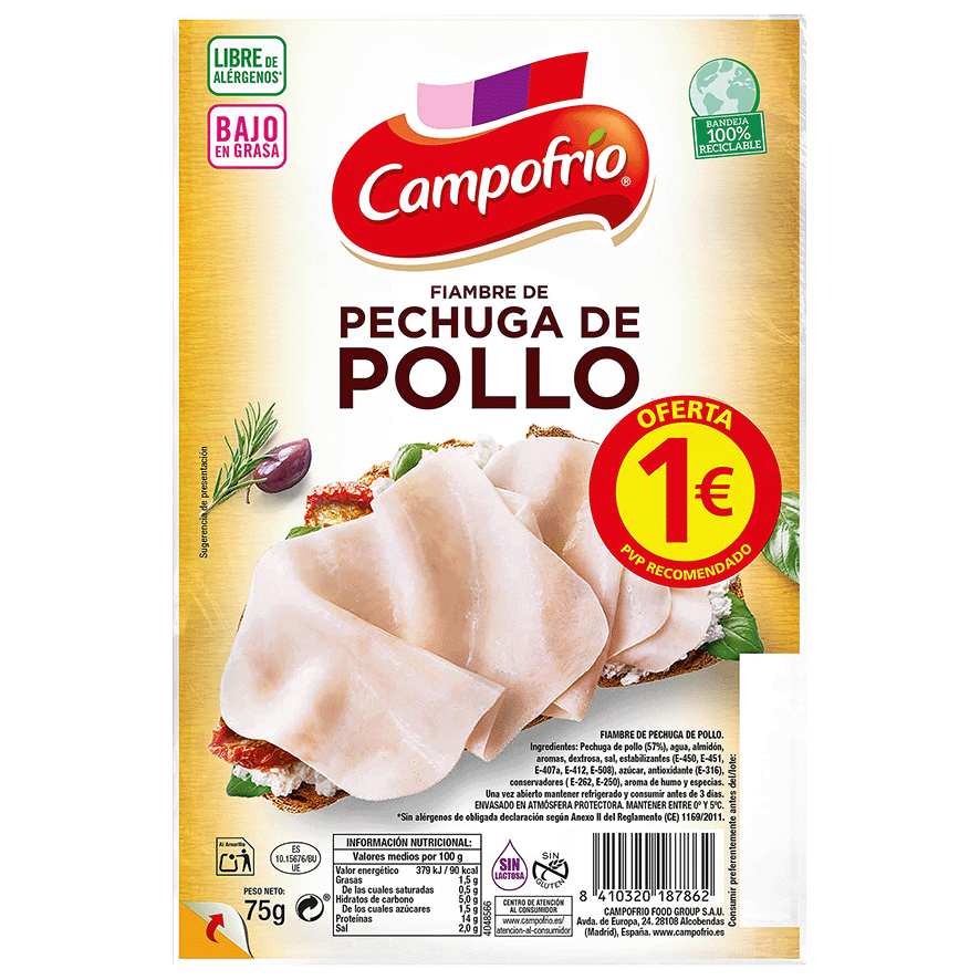PECHUGA DE POLLO 75 G.