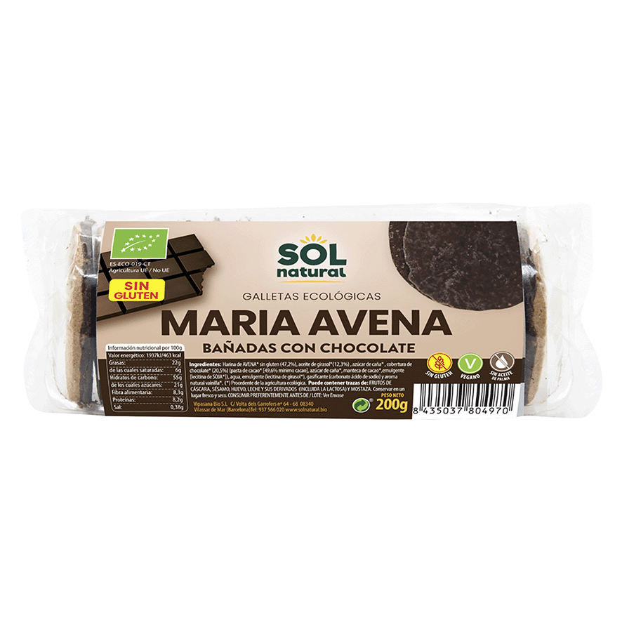 GALLETA MAR&Iacute;A ECO SIN GLUTEN CON CHOCO 200 G.