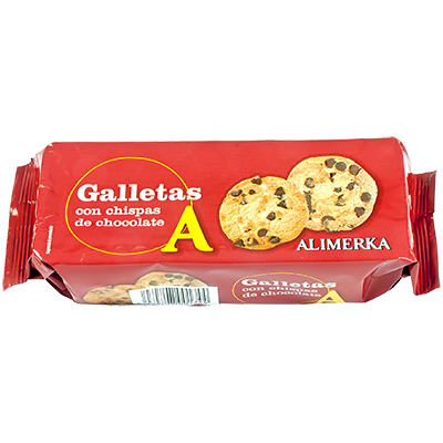 GALLETAS CON CHISPAS DE CHOCOLATE 125 GRS.