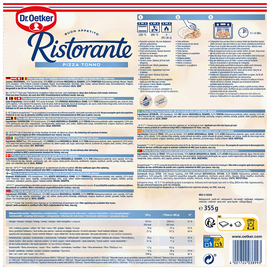 PIZZA RISTORANTE AT&Uacute;N 355 G.