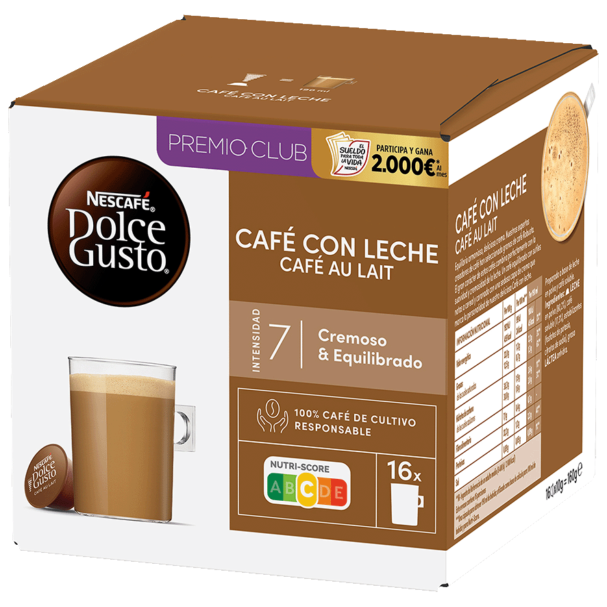 CAF&Eacute; CON LECHE DOLCE GUSTO 16 CAPSULAS