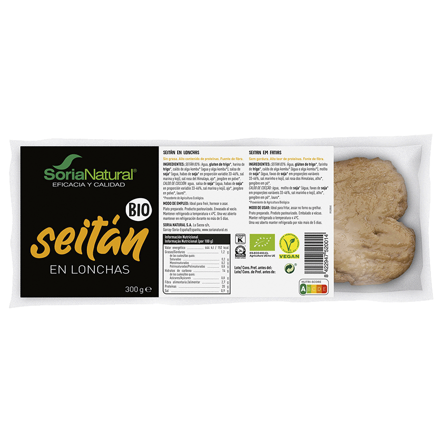 SEIT&Aacute;N BIO EN LONCHAS 300 G.