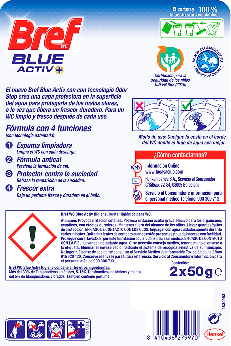 LIMPIAINODOROS BLUE ACTIV + 2 UDS.