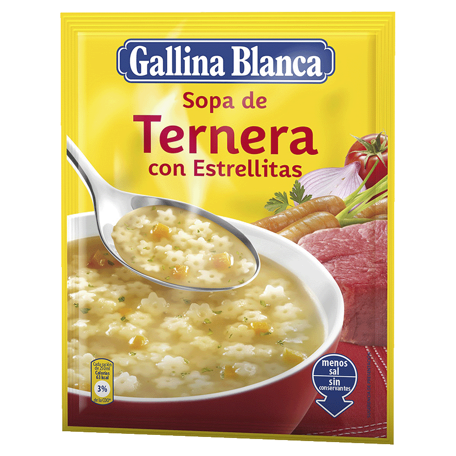 SOPA DE TERNERA CON ESTRELLITAS 1 UNIDAD