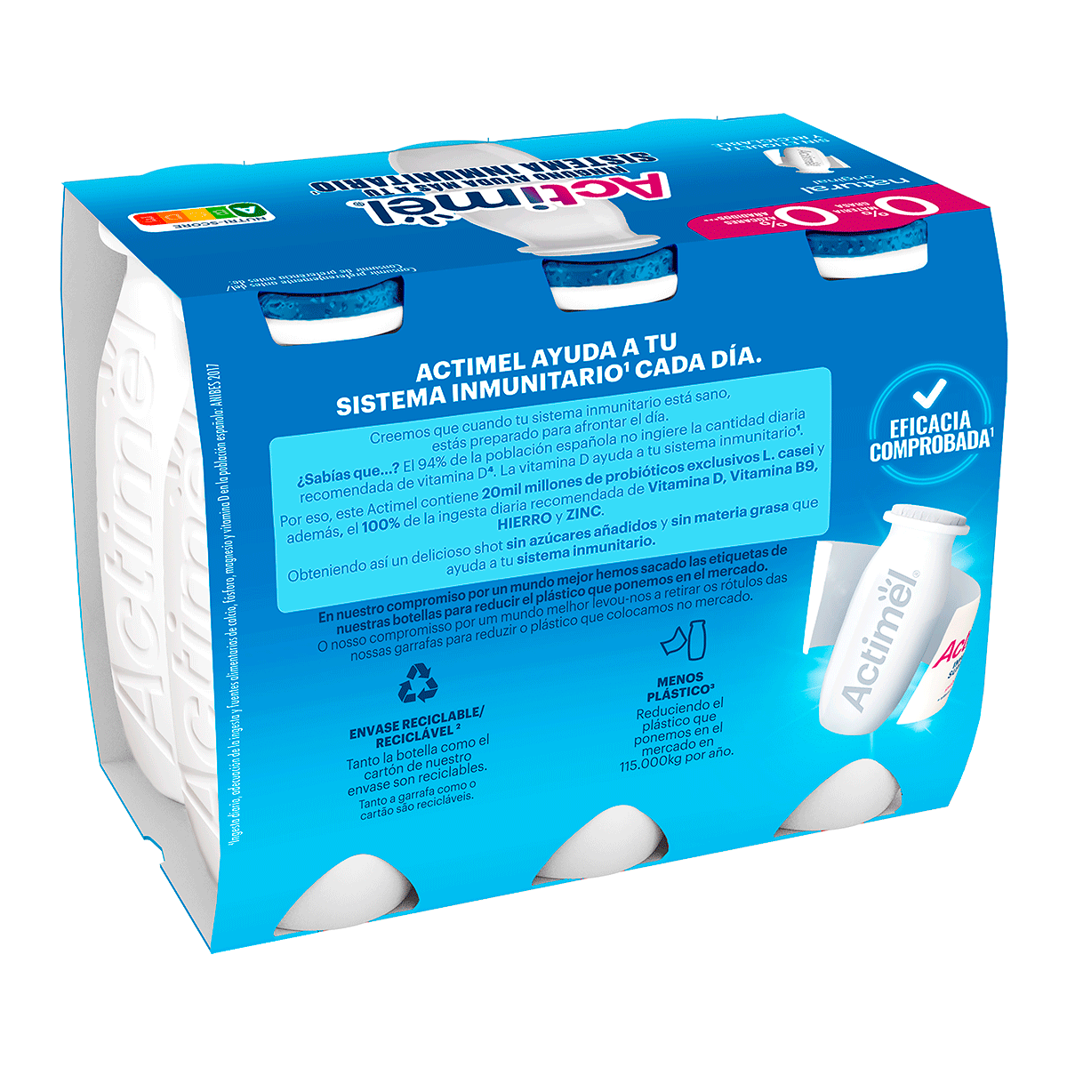 YOGUR LIQUIDO NATURAL 0% 100 G. PACK 6