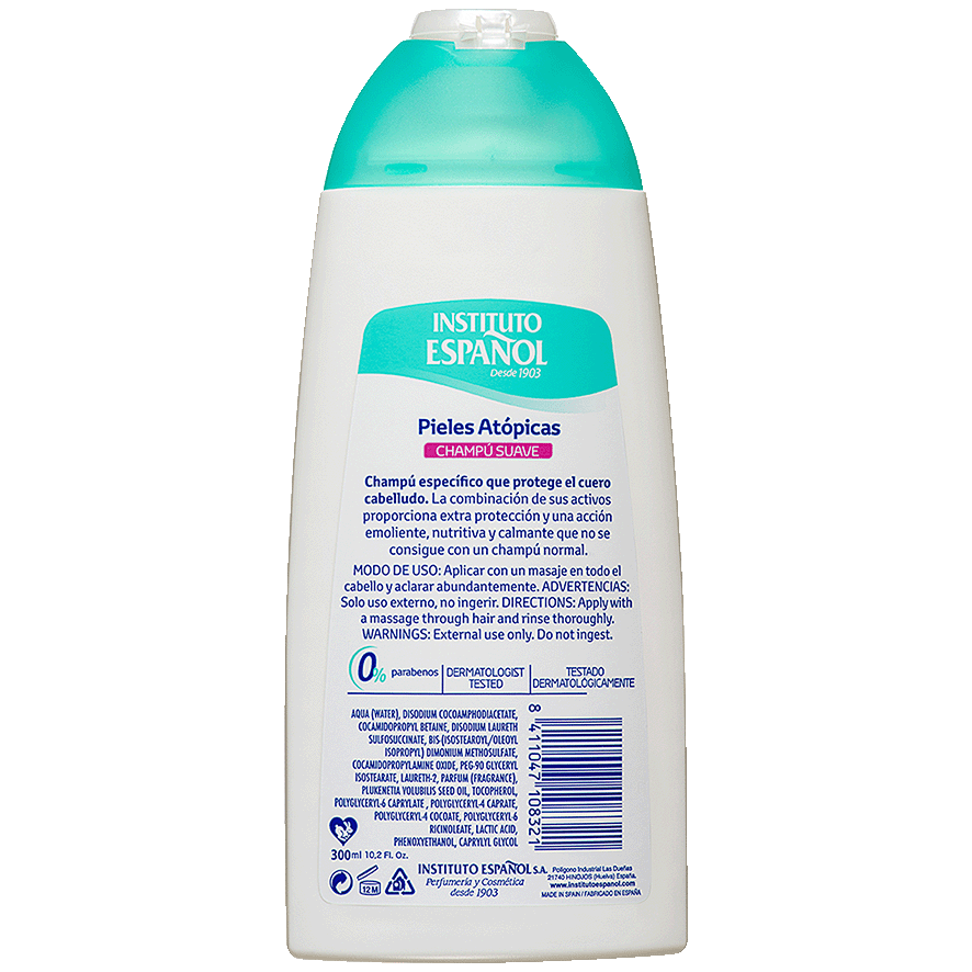 CHAMP&Uacute; SUAVE PIELES AT&Oacute;PICAS 300 ML.