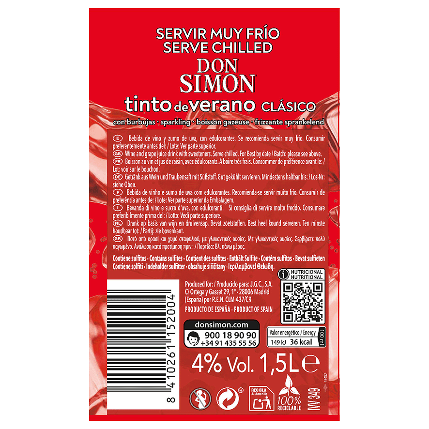 TINTO DE VERANO CL&Aacute;SICO 1,5 LITROS