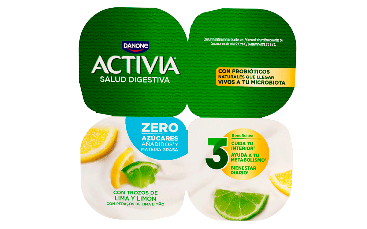 YOGUR 0% DE LIMA LIM&Oacute;N 120 G. PACK 4