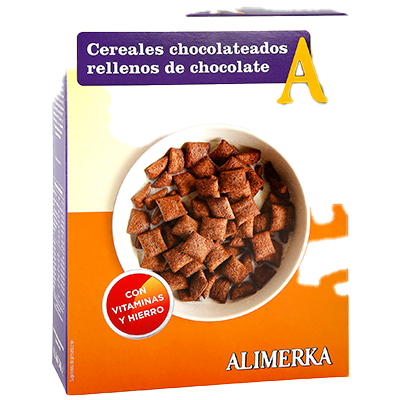CEREALES RELLENOS DE CHOCOLATE 500 GRS.