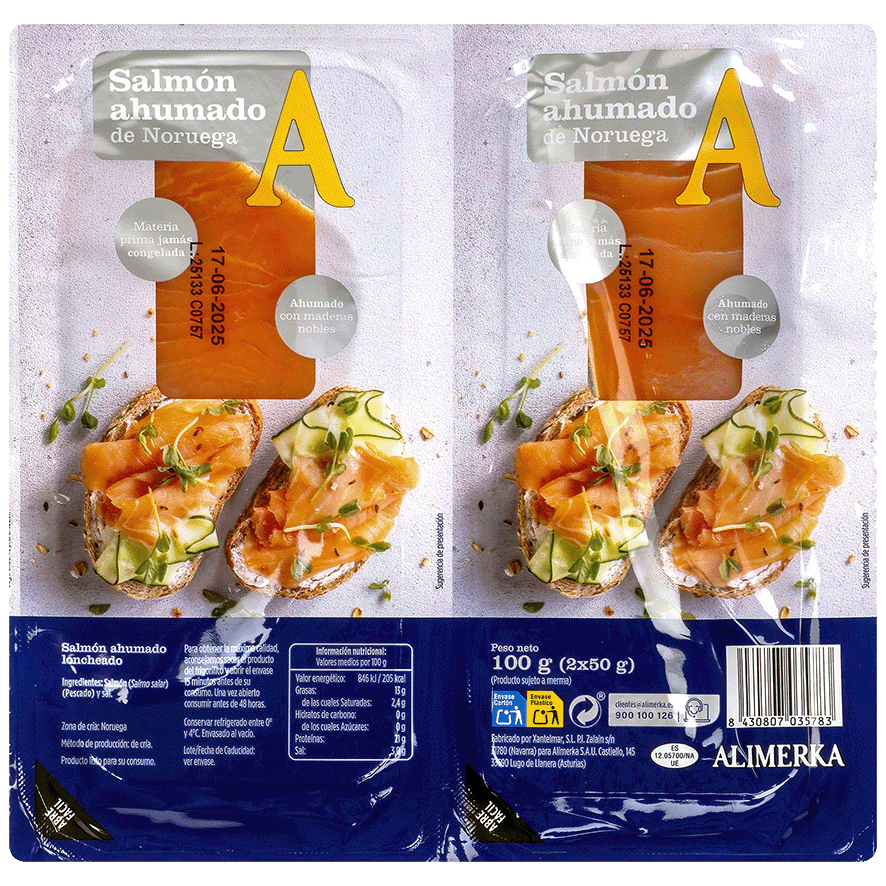 SALM&Oacute;N AHUMADO 2 X 50 G.