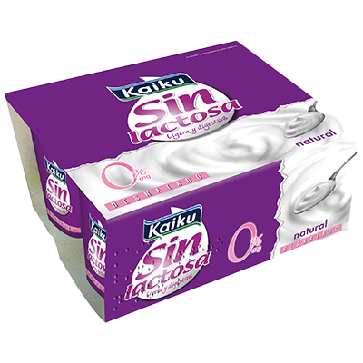 YOGUR DESNATADO NATURAL SIN LACTOSA 125 G. PACK 4