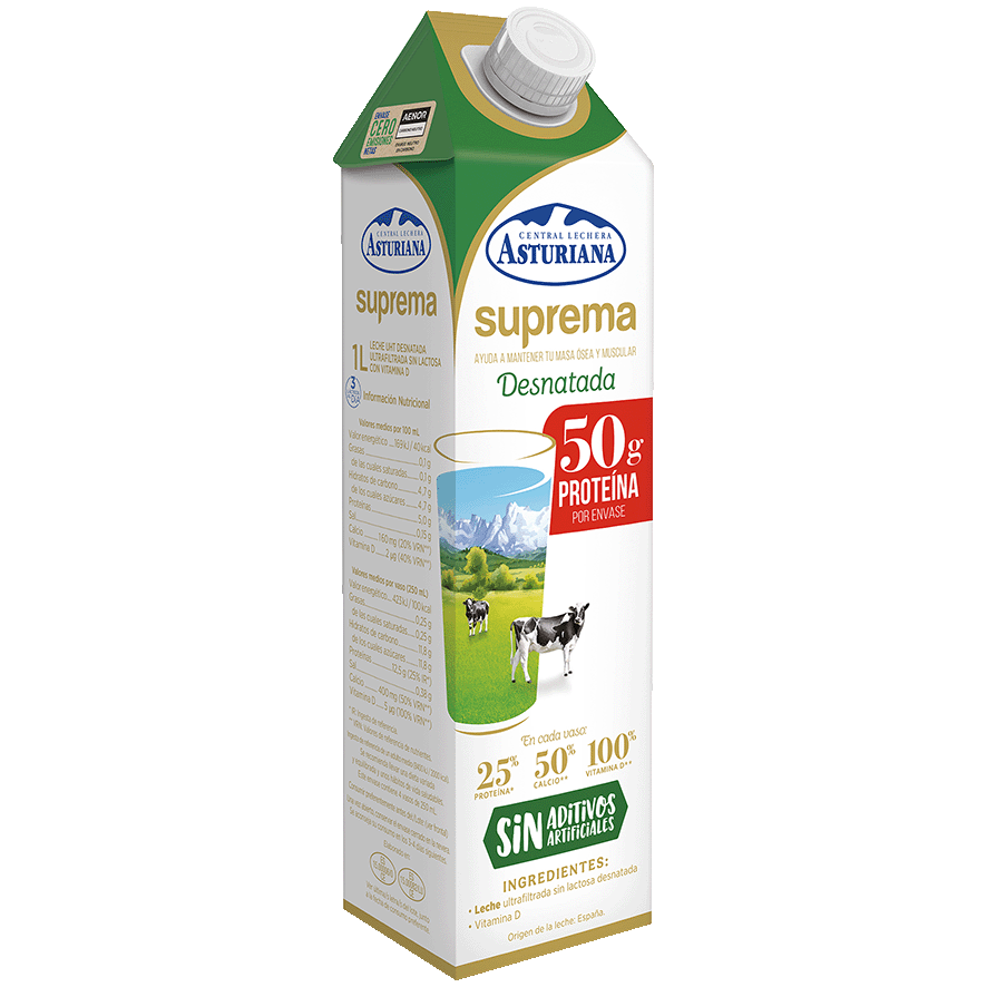 LECHE DESNATADA SUPREMA 1 LITRO