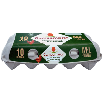 HUEVOS M/L GALLINAS SUELTAS EN GALLINERO 10 UDS.