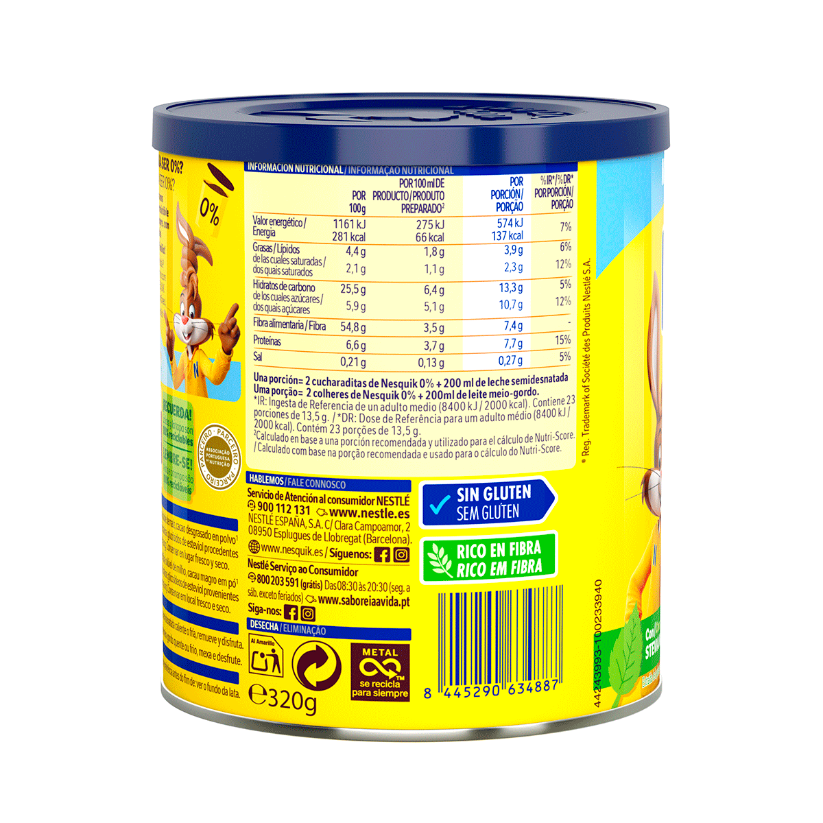 CACAO 0% AZ&Uacute;CARES A&Ntilde;ADIDOS 320 G.