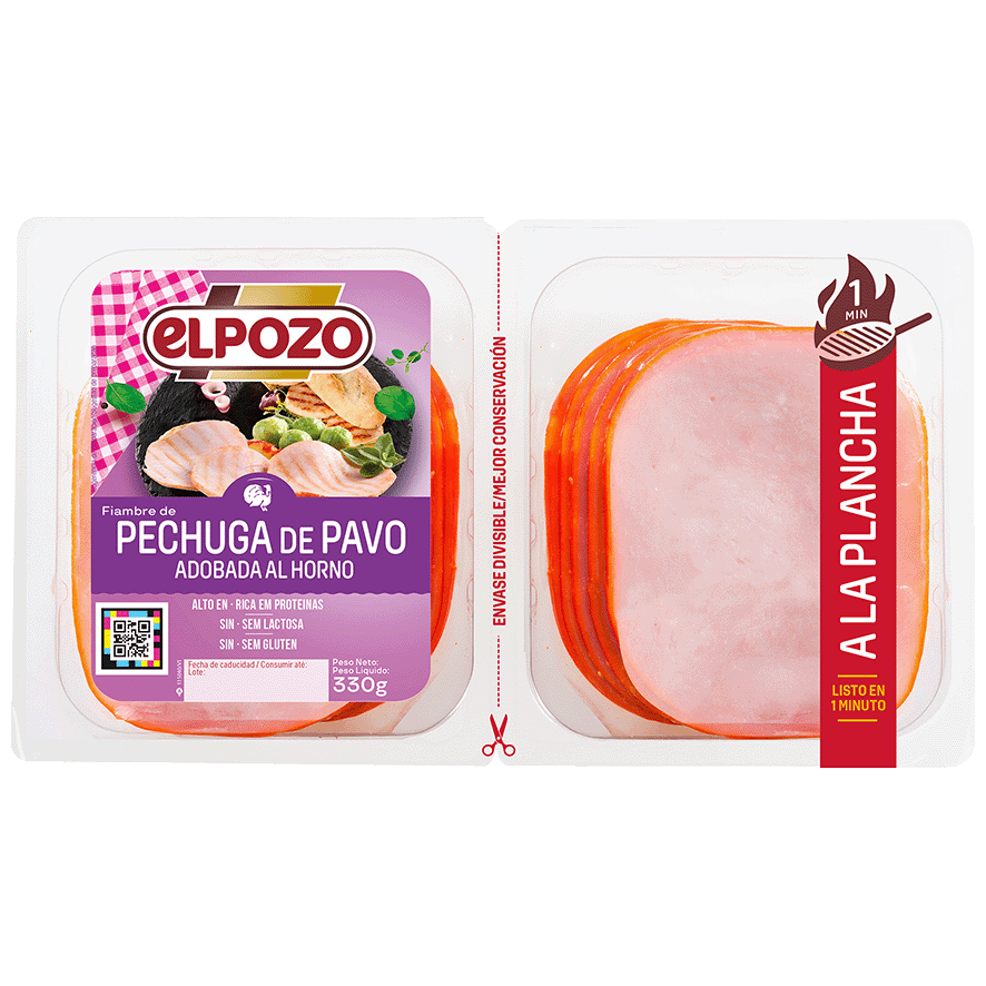 PECHUGA DE PAVO ADOBADA 330 G.