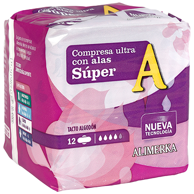 COMPRESA ULTRA CON ALAS SUPER, 12 UDS.