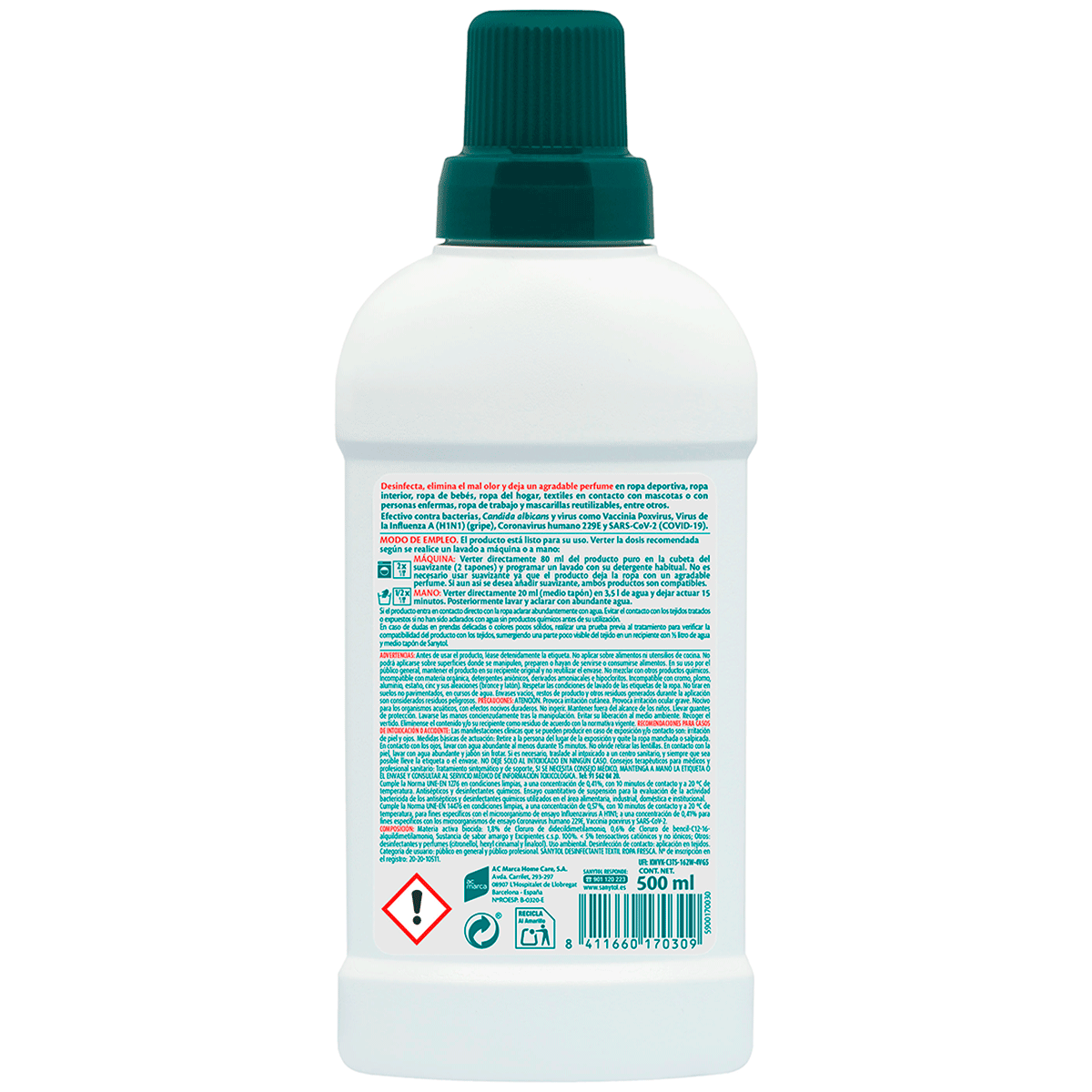 DESINFECTANTE TEXTIL 500 ML.