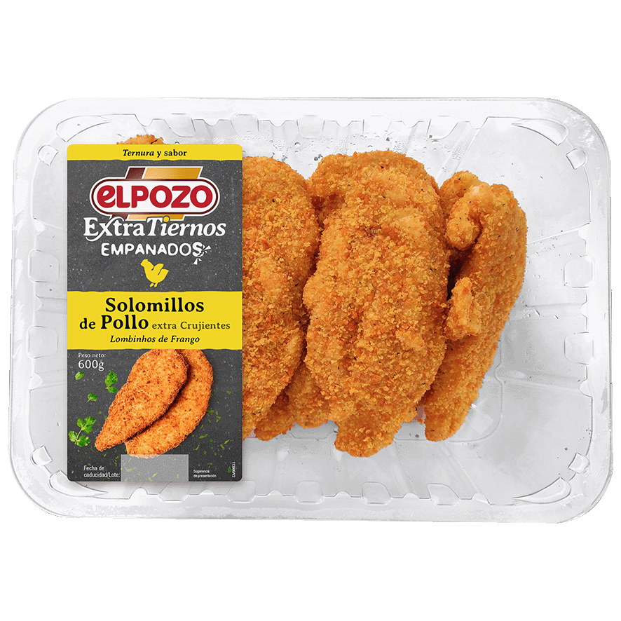 SOLOMILLO DE POLLO EMPANADO EXTRA TIERNO 415 G.