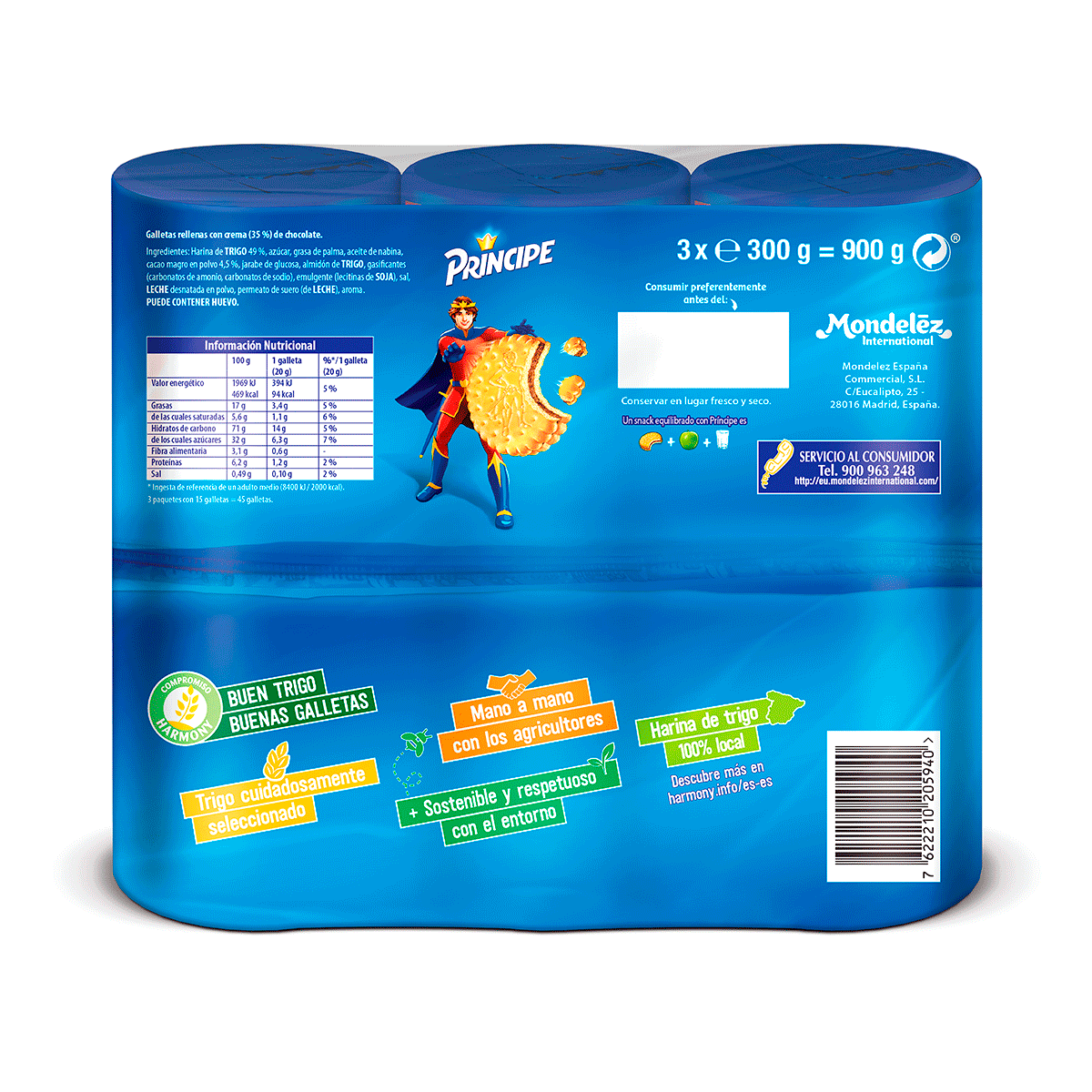 GALLETAS RELLENAS DE CHOCOLATE 300 G. PACK 3