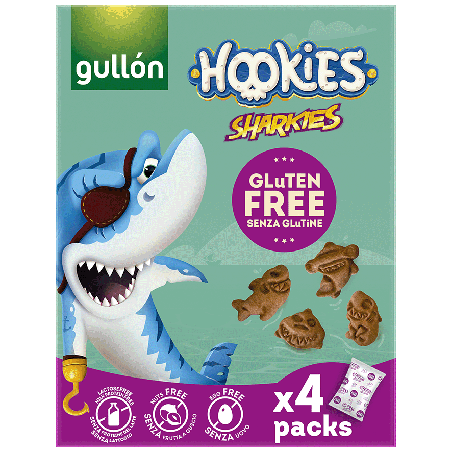 HOOKIES SHARKIES SIN GLUTEN 40 G. PACK 4
