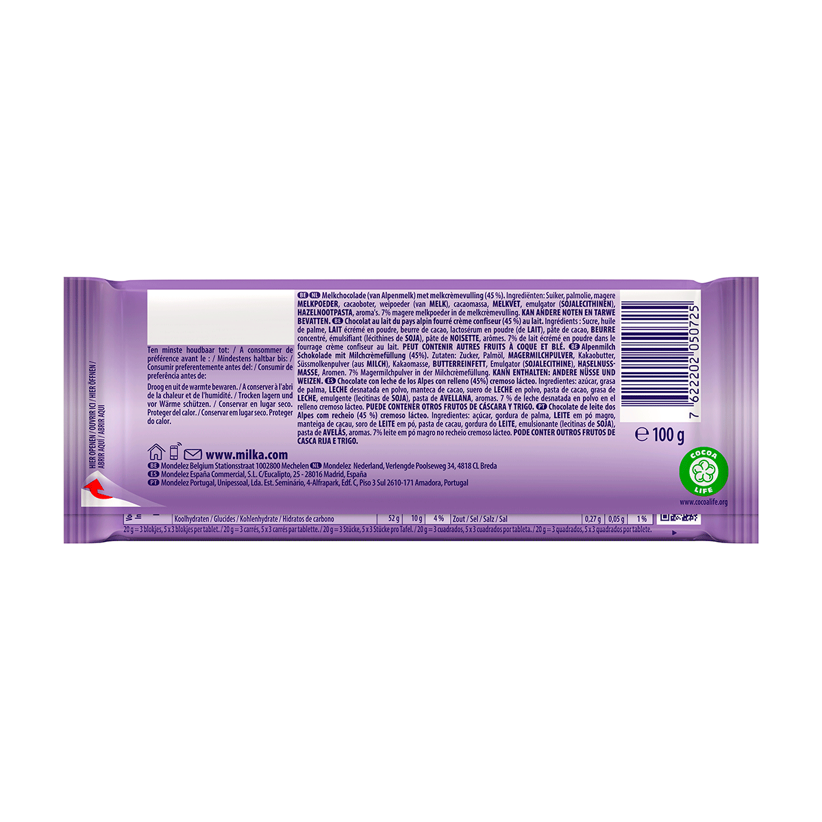 CHOCOLATE CREMOSO 100 G.
