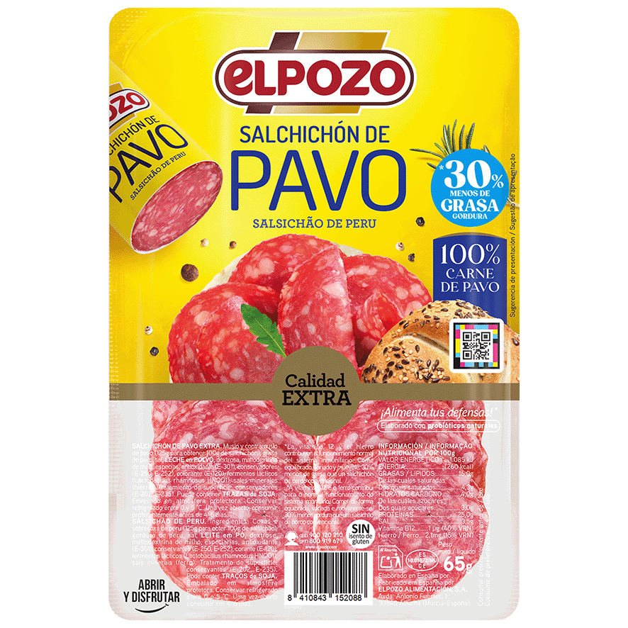 SALCHICH&Oacute;N DE PAVO 65 G.