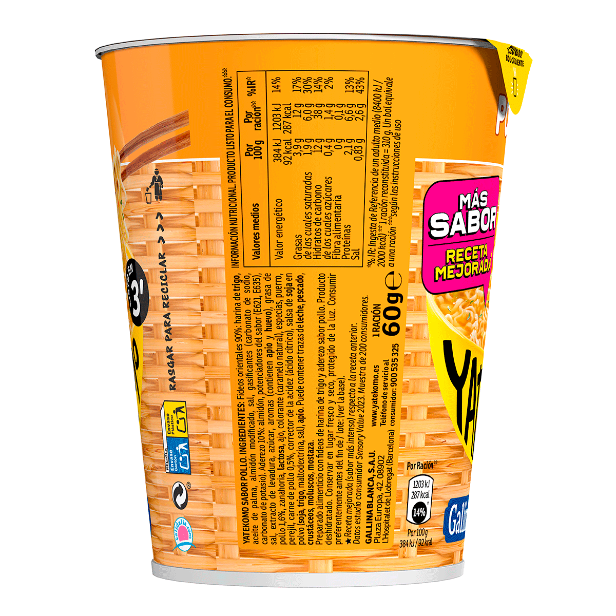 YATEKOMO DE POLLO 60 GRS.