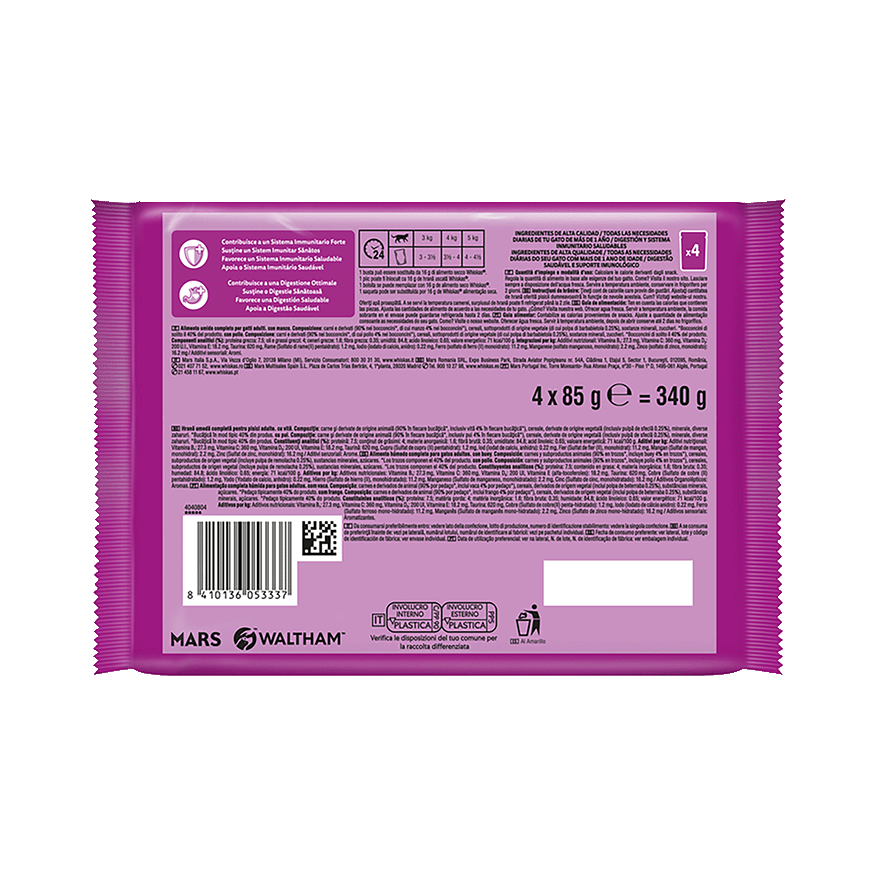 COMIDA SELECCI&Oacute;N DE CARNES PARA GATOS 85 G. PACK 4