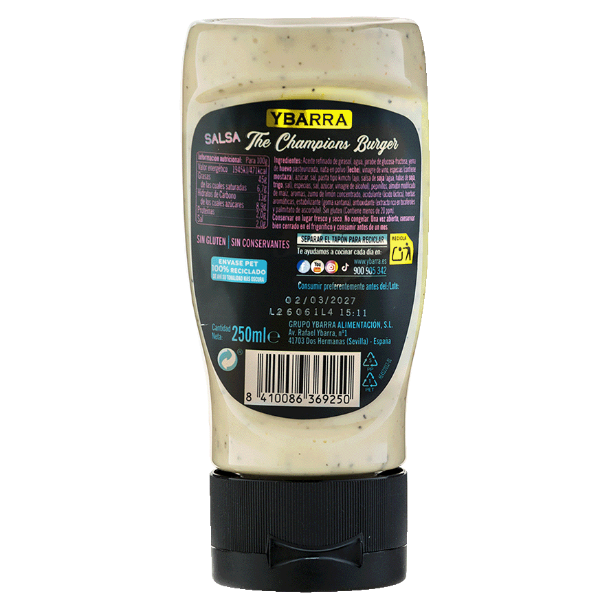 SALSA THE CHAMPIONS BURGER 250 ML.