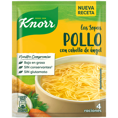 SOPA DE POLLO CON CABELLO DE &Aacute;NGEL 1 UNIDAD