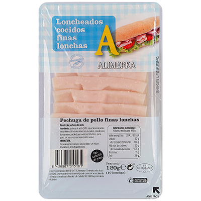 LONCHEADO DE POLLO FINAS LONCHAS 120 G.