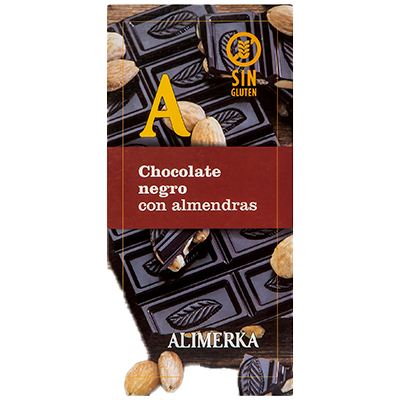 CHOCOLATE NEGRO CON ALMENDRAS 200 G.