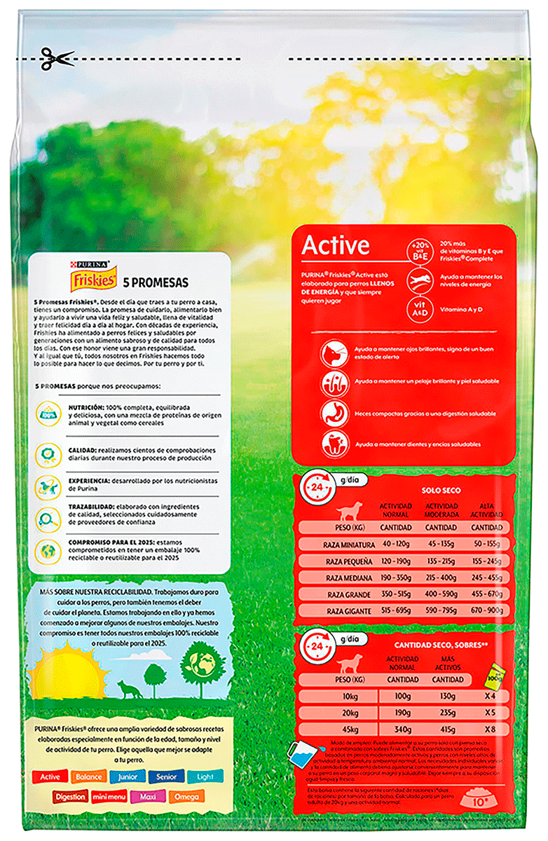 COMIDA PARA PERROS ACTIVE RICO EN CARNES 3 KILOS