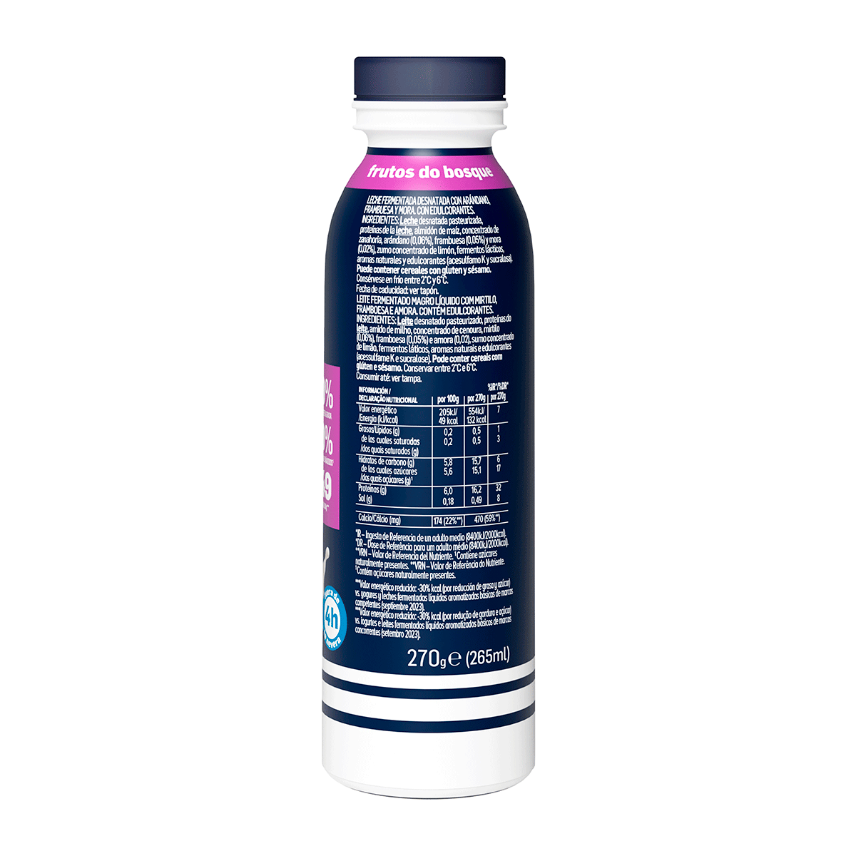 YOGUR L&Iacute;QUIDO +PROTE SABOR FRUTOS BOSQUE 270 ML.