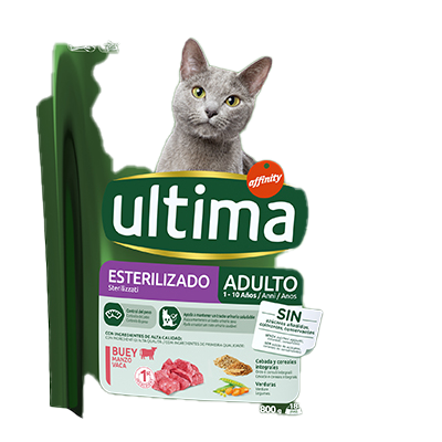 COMIDA CON BUEY PARA GATOS ESTERILIZADOS 800 G.