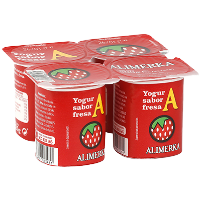 YOGUR DE FRESA 125 G. PACK 4