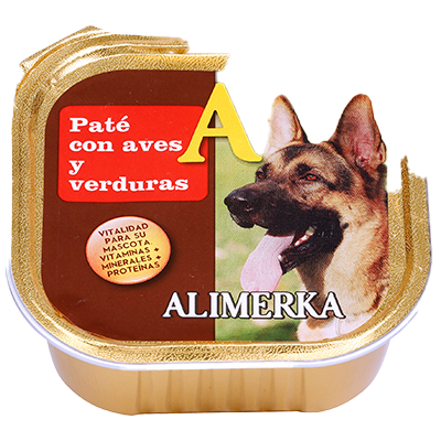PAT&Eacute; PARA PERROS CON AVES Y VERDURAS 300 GRS.
