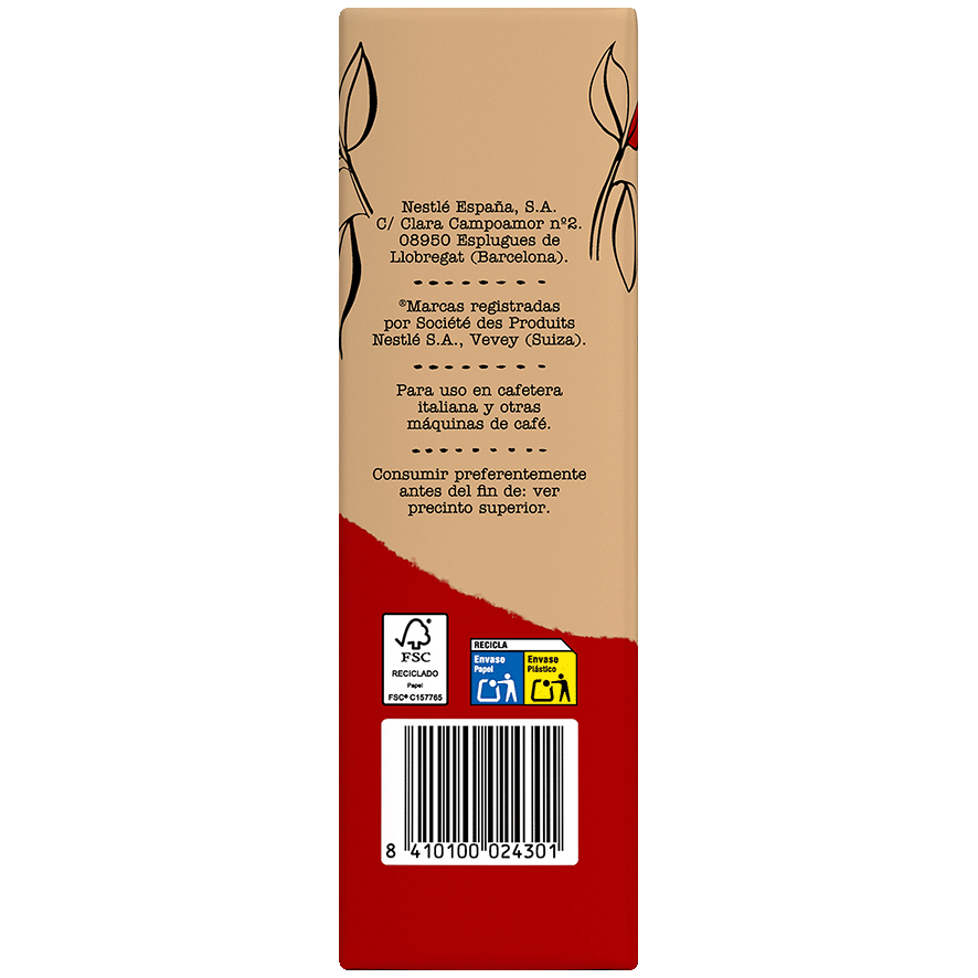 CAF&Eacute; MOLIDO DESCAFEINADO 250 G.