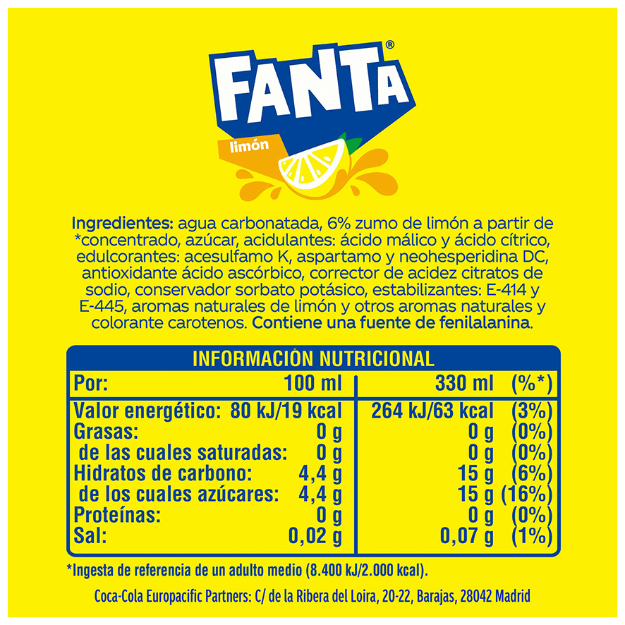 REFRESCO DE LIM&Oacute;N 33 CL.