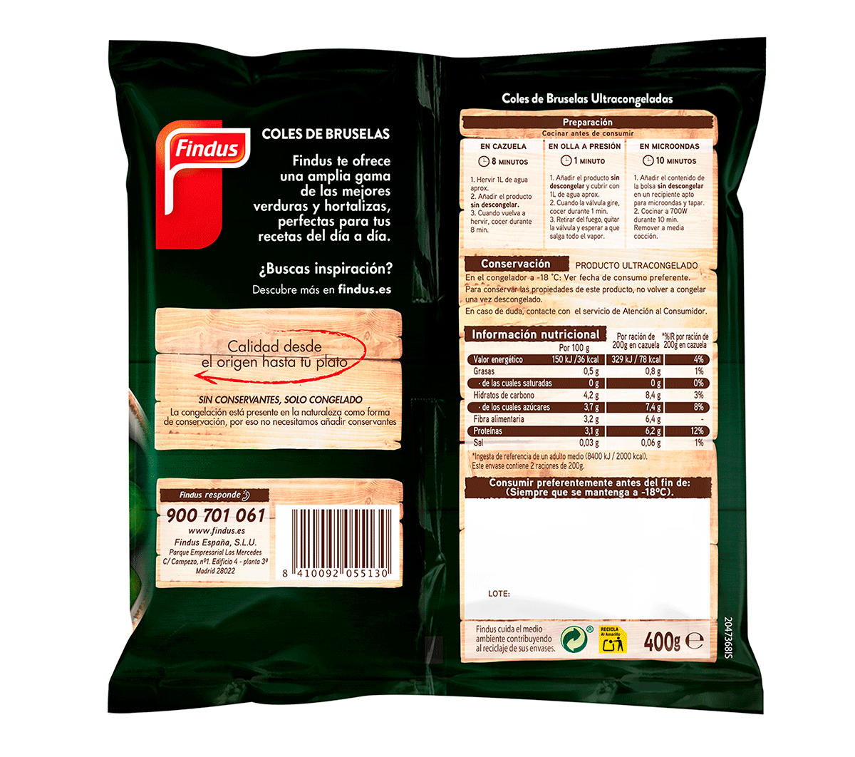 COLES DE BRUSELAS 400 G.