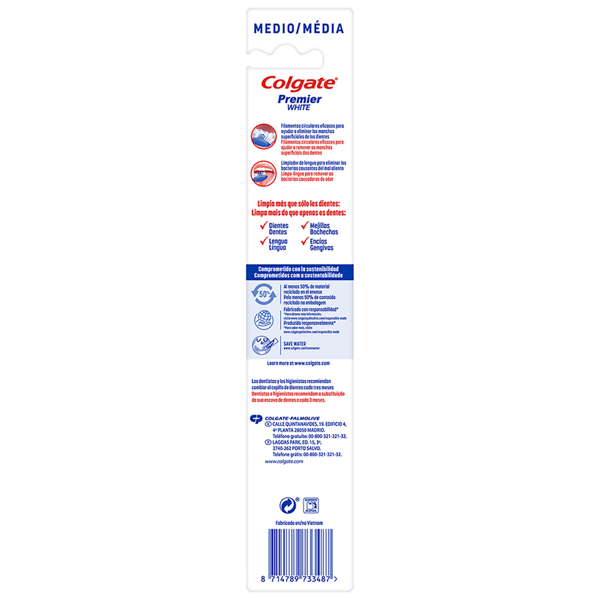 CEPILLO DE DIENTES PREMIER WHITE MEDIUM 1 UD.