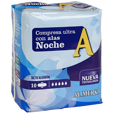 COMPRESA CON ALAS NOCHE, SUPER 10 UDS.
