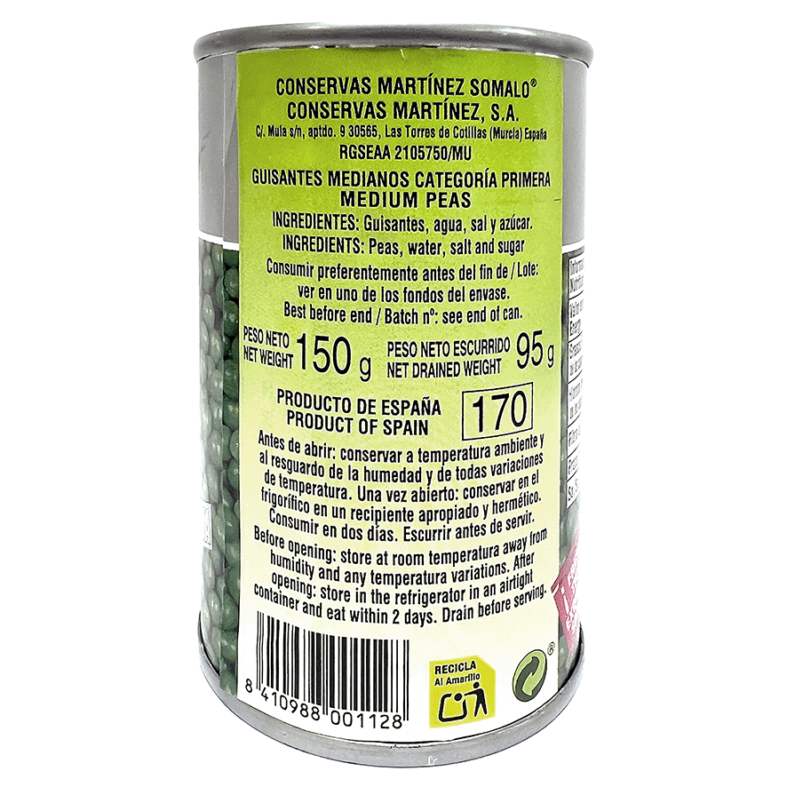 GUISANTES BANDA PLATA 1/6 150 G.