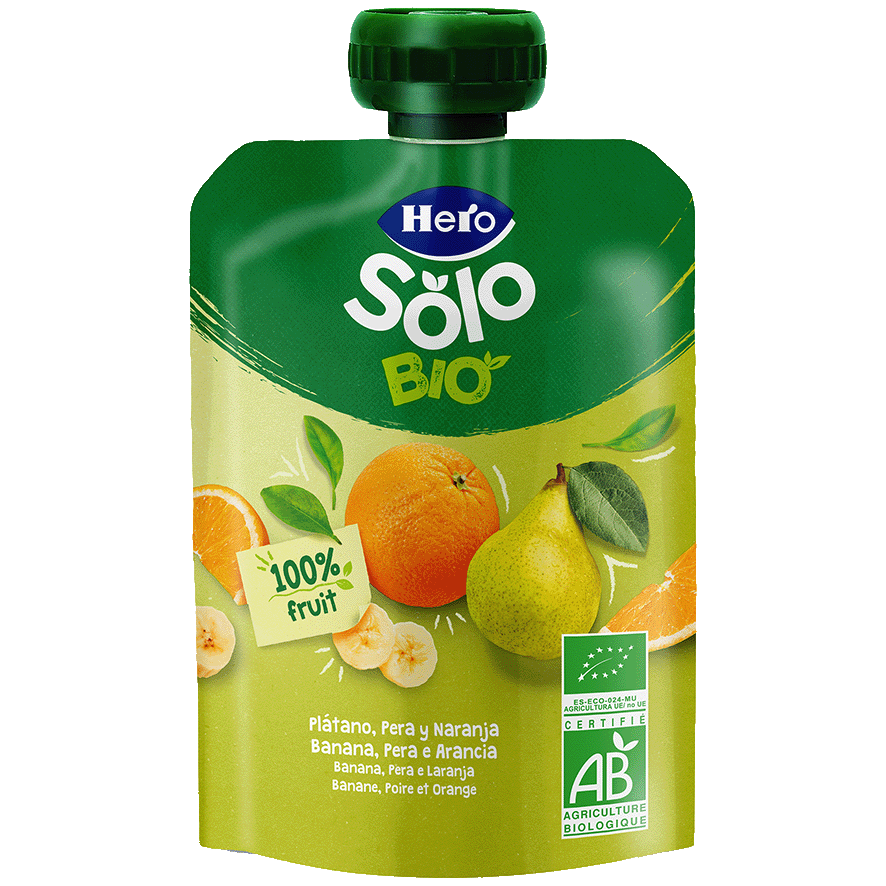 POUCH ECO DE PL&Aacute;TANO, PERA Y NARANJA 100 G.