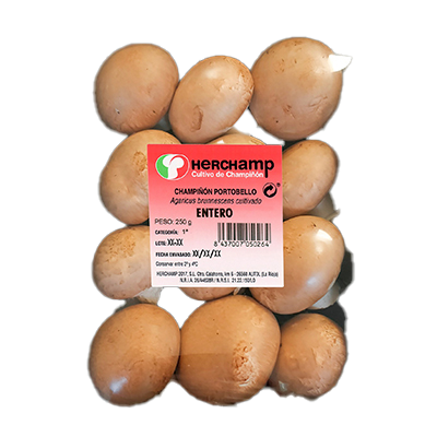 CHAMPI&Ntilde;ONES PORTOBELLO ENTEROS 250 G.