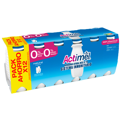 YOGUR L&Iacute;QUIDO NATURAL 0% M.G. 100 G. PACK 12